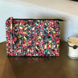 Privileged Multicolor Beaded Clutch